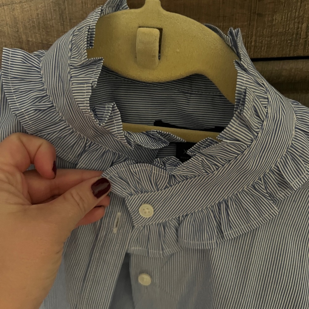 NWT Jcrew ruffle collar button down